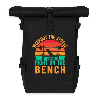 Fitness Motivation Bodybuilder Workout The Stress - Roll Top Backpack - black - Front