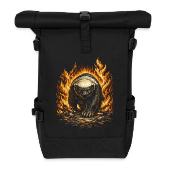 Honey Badger Honey Badger Animal - Roll Top Backpack - black - Front