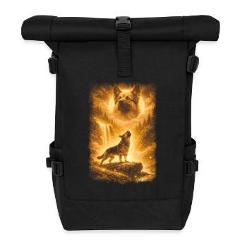 German Shepherd, Moon - Roll Top Backpack - black - Front