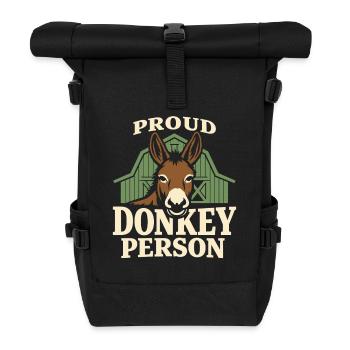 Donkey Lover Donkey Funny Donkey Farm Animal - Roll Top Backpack - black - Front