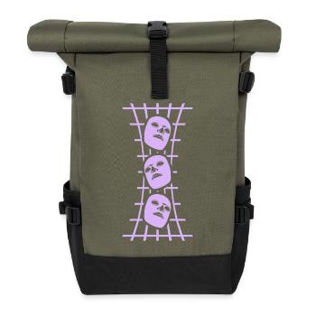 Masses Grid Art abstrait - Sac à dos roll top - olive/noir - Devant