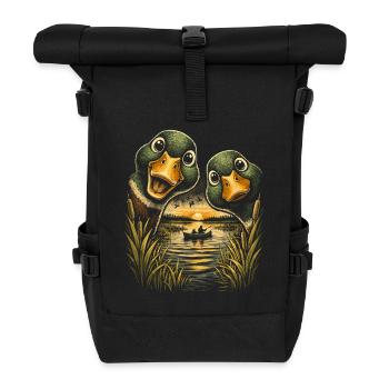 duck shooting - Roll Top Backpack - black - Front