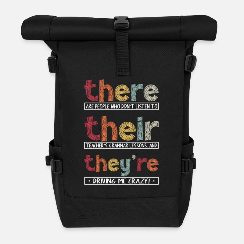 Da sind sie ein lustiger Grammatik-Englischlehrer - Rolltop Rucksack - Schwarz