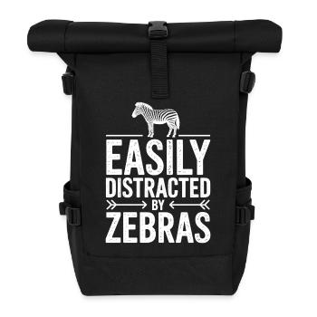 Zebra Sprüche Zebras Lustiges Zebra Geschenk - Rolltop Rucksack - Schwarz - Vorne