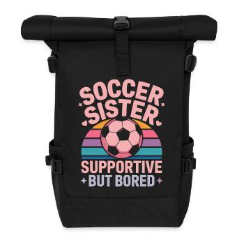 Football Sayings Sister Funny Football Gift - Roll Top Backpack - black - Front