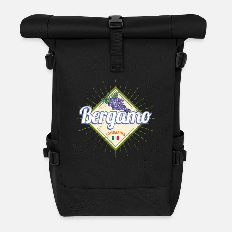 Bergamo Lombardei Italien Weintrauben Souvenir - Rolltop Rucksack - Schwarz