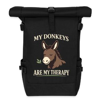 Donkey Lover Donkey Funny Donkey Farm Animal - Roll Top Backpack - black - Front