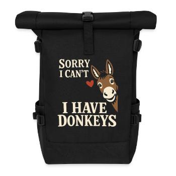 Donkey Lover Donkey Funny Donkey Farm Animal - Roll Top Backpack - black - Front