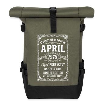 Awesome since April 1978 - Roll Top Backpack - olive/black - Front