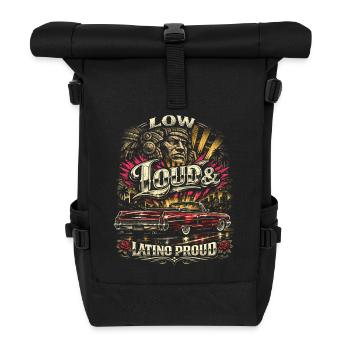 Lowrider Auto Low Loud Latino Proud - Rolltop Rucksack - Schwarz - Vorne