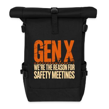 Gen X: Grund für Sicherheitsmeetings - Rolltop Rucksack - Schwarz - Vorne