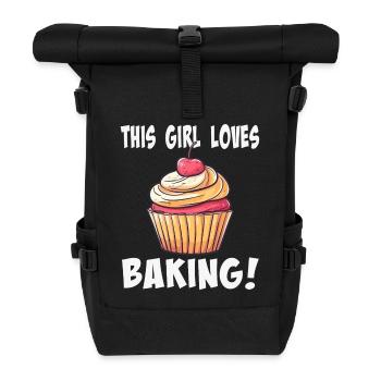 Cette fille adore la pâtisserie - Sac à dos roll top - noir - Devant
