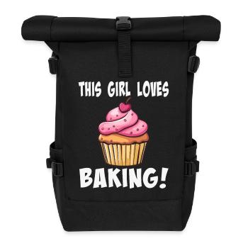 Dieses Mädchen liebt Backen Cupcake - Rolltop Rucksack - Schwarz - Vorne