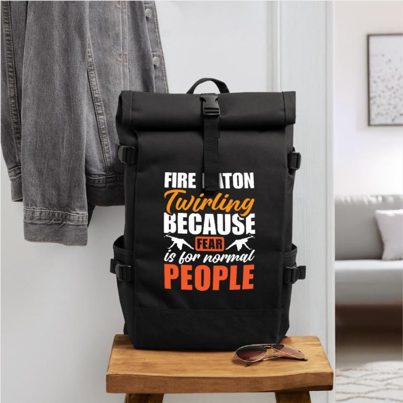 Dancing Vortex Dance School Fire Stick Dancer Roll Top Backpack