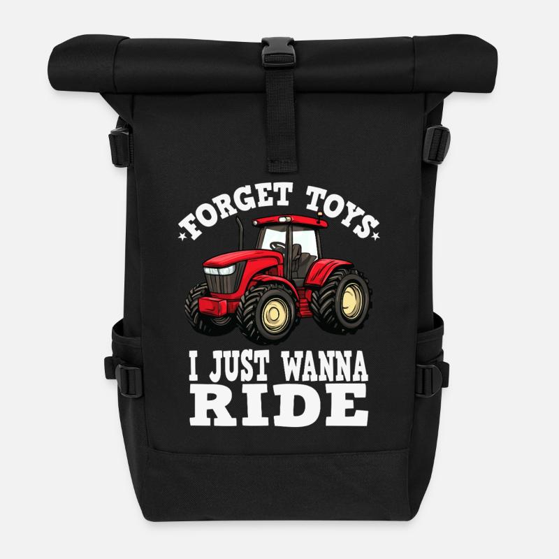 Traktor Mood Je veux juste rouler - Sac à dos roll top - noir