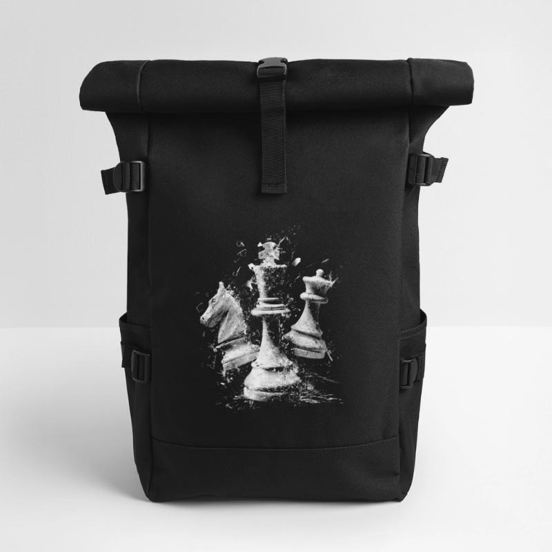 Schach Figuren Explosion Design Dynamisches Bretts Rolltop Rucksack
