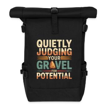 Kies auf Potenzial prüfen | Geologie Humor - Rolltop Rucksack - Schwarz - Vorne