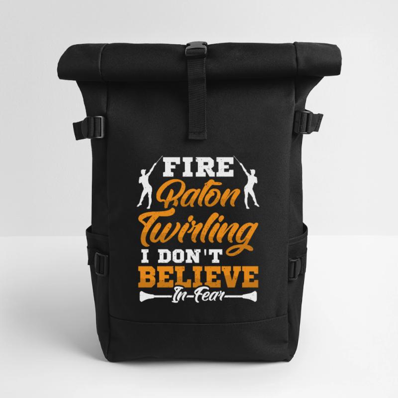 Dancing Vortex Dance School Fire Stick Dancer Roll Top Backpack