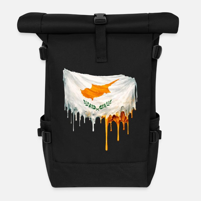 Zypriotische Flagge bunte Farbe - Rolltop Rucksack - Schwarz