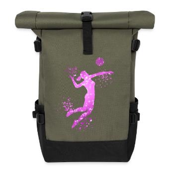 Volley-ball féminin Joueuse de volley-ball : Volley-ball de plage - Sac à dos roll top - olive/noir - Devant