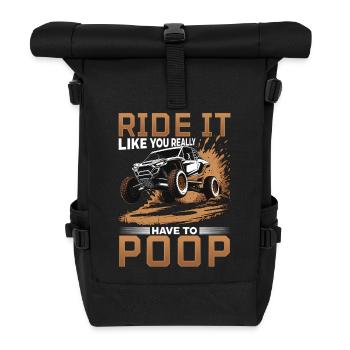 UTV Off Road Boy Men 4 Wheeler Side by side - Rolltop Rucksack - Schwarz - Vorne