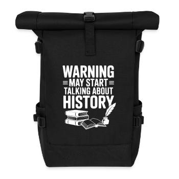 Warnung könnte anfangen, über Geschichte zu sprechen - Rolltop Rucksack - Schwarz - Vorne