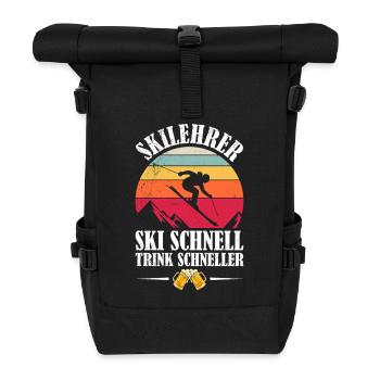 Ski MONITEUR DE SKI SKI SKI FAST DRINK FASTER - Sac à dos roll top - noir - Devant