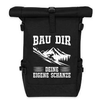 Rodel Piste BAU DIR DEINE EIGENE SCHANZE LUSTIG - Rolltop Rucksack - Schwarz - Vorne