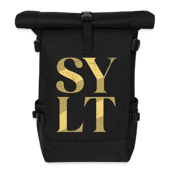 Nordsee Urlaub SYLT Insel Wattenmeer Lustiges - Rolltop Rucksack - Schwarz - Vorne