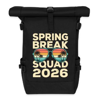 Spring Break Squad 2026 Retro Palm Tree Design - Roll Top Backpack - black - Front