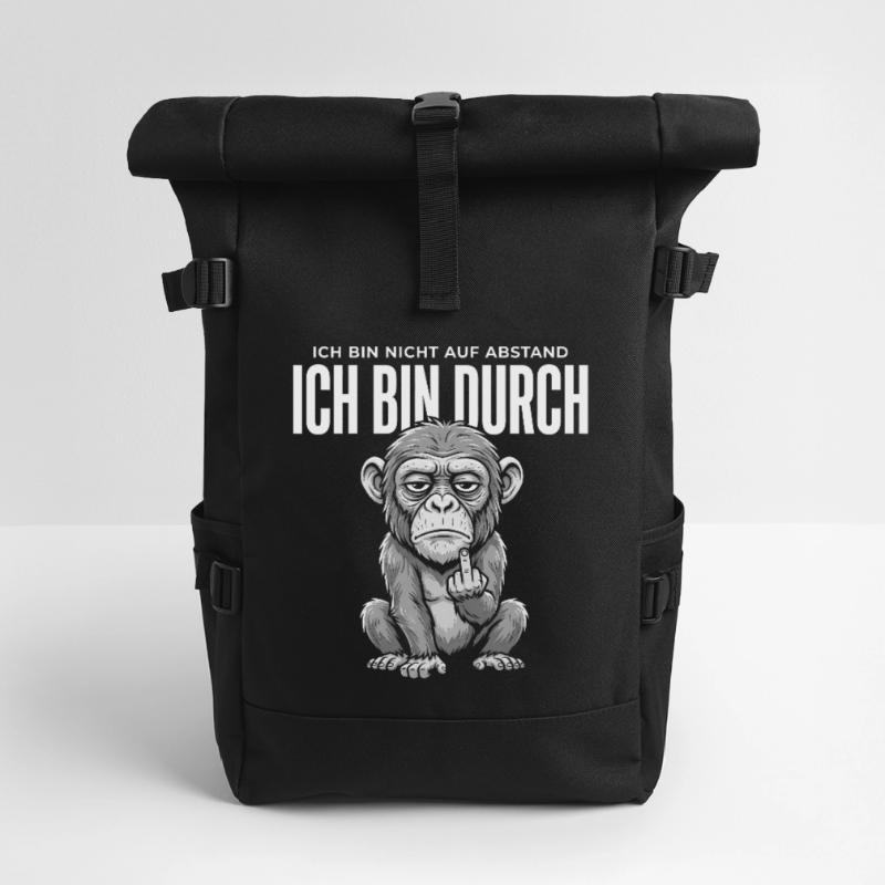 Affe Mittelfinger – Ich bin durch Rolltop Rucksack