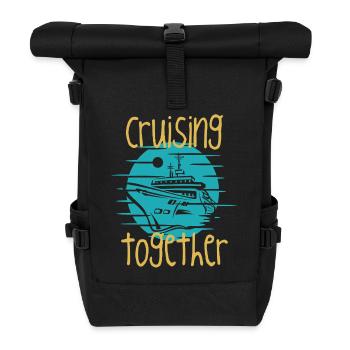 Gemeinsam Kreuzfahrt-Bootsgrafik - Rolltop Rucksack - Schwarz - Vorne