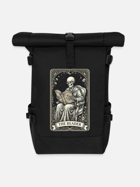 Gothic Skeleton Reader Vintage Floral - Sac à dos roll top - noir
