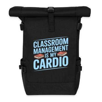 High School Teacher Classroom Management Education - Roll Top Backpack - black - Front