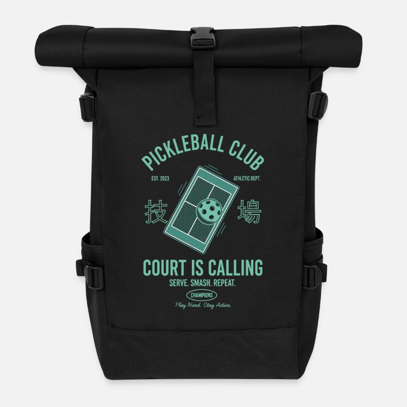 Le terrain de pickleball appelle le joueur drôle - Sac à dos roll top - noir