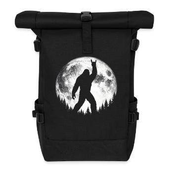 Bigfoot Rock On Sign Sasquatch Yeti Moon - Roll Top Backpack - black - Front