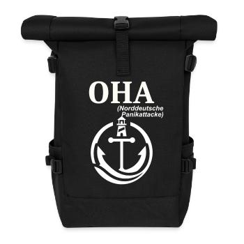 OHA Norddeutscher Humor Spruch lustig - Rolltop Rucksack - Schwarz - Vorne