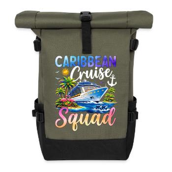 Caribbean Cruise Squad - Rolltop Rucksack - Olive/Schwarz - Vorne