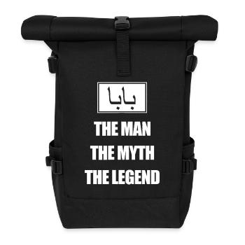 The Man Myth Legend - Bold Arabic English - Roll Top Backpack - black - Front