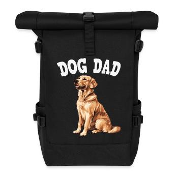 HundePapa Shirt - Rolltop Rucksack - Schwarz - Vorne