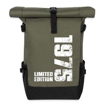 51-jähriger Geburtstagsgeschenk 1975 Mann Frau - Rolltop Rucksack - Olive/Schwarz - Vorne