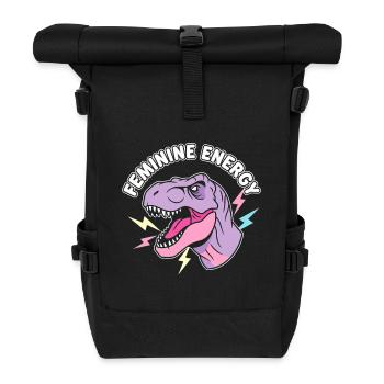 Feminine Energy NeonDino - Rolltop Rucksack - Schwarz - Vorne
