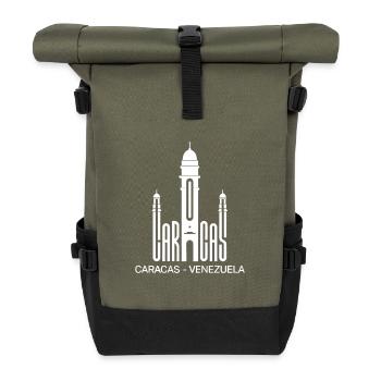 Venezuela, Caracas, National Pantheon, Venezuelan  - Roll Top Backpack - olive/black - Front