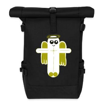 Kreuz Kruzifix Engel Beschützer - Rolltop Rucksack - Schwarz - Vorne