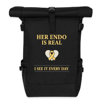 Sensibilisation à l’endométriose Guerrier de l’endo - Sac à dos roll top - noir - Devant