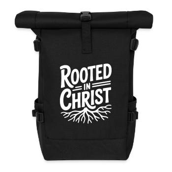 Verwurzelt in Christus - Rolltop Rucksack - Schwarz - Vorne