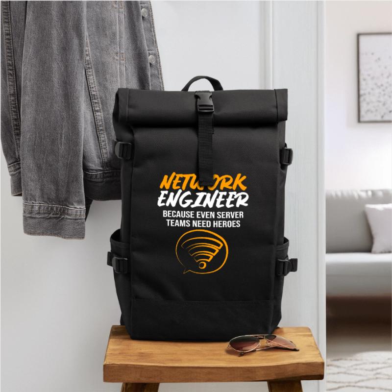 Network Computer Scientist Programmer Admin Roll Top Backpack