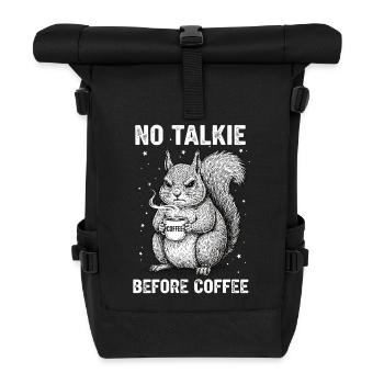 No conversation in front of coffee lover squirrel - Roll Top Backpack - black - Front