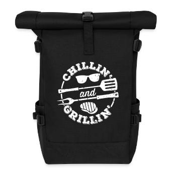 Grillin and Chillin BBQ-Ikone - Rolltop Rucksack - Schwarz - Vorne