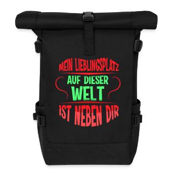 Mein lieblingsplatz auf dieser welt ist neben dir - Rolltop Rucksack - Schwarz - Vorne